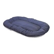 Coussin coton polyester ovale 70 x 40 cm tissu oxford marine gris - ZAMIBO