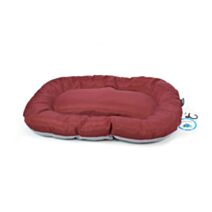 Coussin coton polyester ovale 70 x 40 cm tissu oxford bordeaux gris - ZAMIBO