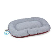 Coussin coton polyester ovale100 x 60 cm tissu oxford bordeaux gris - ZAMIBO