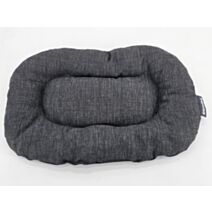 Coussin coton polyester ovale 50 x 30 cm tissu oxford noir - ZAMIBO