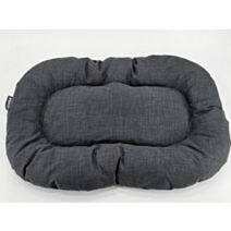 Coussin coton polyester ovale 70 x 40 cm tissu oxford noir - ZAMIBO