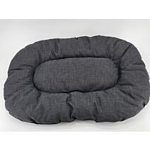 Coussin coton polyester ovale 85 x 50 cm tissu oxford noir - ZAMIBO