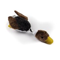 Peluche canard "pouet-pouet" 28 x 12 x 6 cm marron-gris - ZAMIBO
