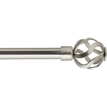 Kit tringle à rideaux extensible 120-210cm Ø16mm argent embout Florence - LUANCE