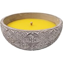 Bougie citronnelle pot ciment rosace gris