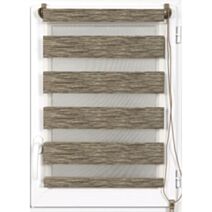 Store enrouleur lumière/nuit 75 x 180 cm chiné marron/argent - LUANCE