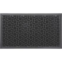 Tapis 43 x 75 cm Cubique polyester/caoutchouc noir - LUANCE