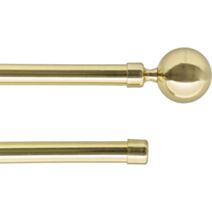 Kit tringle à rideaux extensible 120-210cm doré double barres embout Paloma - LUANCE