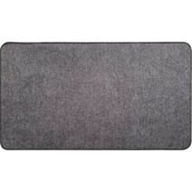 Tapis Hexagone 45 x 80 cm polyester/velours gris foncé - LUANCE
