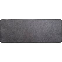 Tapis Hexagone 45 x 120 cm polyester/velours gris foncé - LUANCE