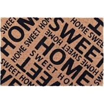 Tapis imprimé Home Sweet Home coco/PVC 40x60cm naturel/noir - LUANCE