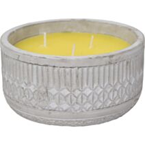 Bougie citronnelle pot ciment gris - LUANCE