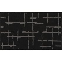 Tapis Linea imprimé géométrique 50x80cm noir - LUANCE