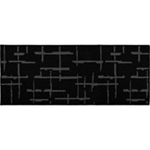 Tapis Linea imprimé géométrique 50x120cm noir - LUANCE