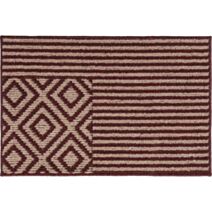 Tapis imprimé 40 x 60 cm polypro Azteca rouge - LUANCE