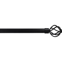 Kit extensible barre rideau fer noir mat Ø19cm embout boule - LUANCE