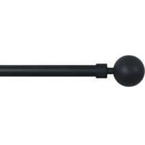 Kit extensible barre rideau fer noir mat Ø19cm embout boule - LUANCE