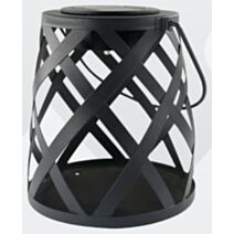 Lanterne solaire à poser ou suspendre D14 x H16 cm métal noir - GALIX