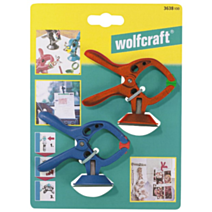 2  "microfix" micro-pince de serrage à ressort avec ventouse ouverture jusqu'à 30 mm  - WOLFCRAFT