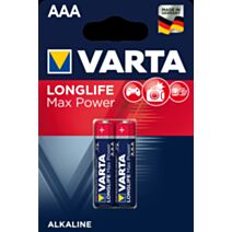 2 piles alcalines Longlife Max Power 4703 AAA - VARTA