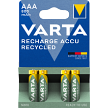 4 piles rechargeables recyclées AAA 800mAh - VARTA