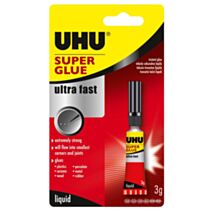 Colle super glue instantannée liquide anti-goutte 3g - UHU