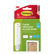 Crochet plastique tab cadre blanc S-R - 3M COMMAND