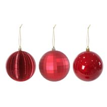 Boules 10 cm cylindre rouge x6 - UBL