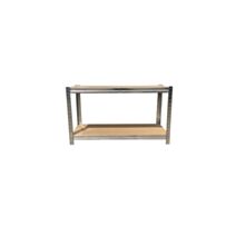 Etagère 2 tablettes 40 x 90 x 52 cm bois brut/métal