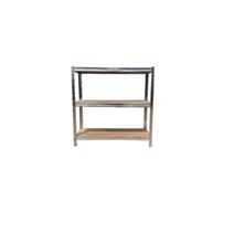 Etagère 3 tablettes 40 x 90 x 90 cm bois brut/métal