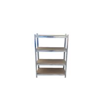 Etagère 4 tablettes 40 x 90 x 130 cm bois brut/métal