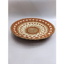 Set de 3 décorations murales rondes Ø35 cm orange/blanc/naturel