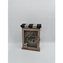 Range caspsules Maison Familiale 19 x 6 x 26 cm bois