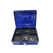 Caisse à monnaie 5 compartiments 25 x 20 cm bleu ou noir