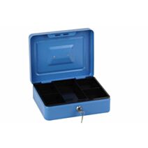 Caisse à monnaie 6 compartiments 15 x 12 cm bleu ou noir