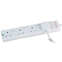 Rallonge 4 voies à protection surtension 4W 13A 2 m