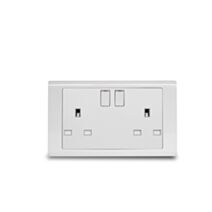 Double Prise de courant avec interrupteur 13A Standard BS R2747WHI - MK HONEYWELL
