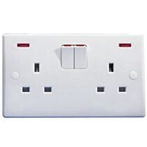 2 prises bs 13a + inter + voyant Slim - SCHNEIDER