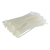 100 colliers de serrage 2,5 x 100 mm blanc