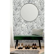 Papier peint vinyle intissé Aliare noir/blanc 0,53 x 10 m - GRANDECO