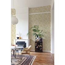 Papier peint vinyle intissé Palm écru gold 0,53 x 10 m - GRANDECO