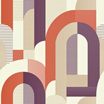 Papier peint vinyle intissé Arc All Over rouge 0,53 x 10 m - GRANDECO
