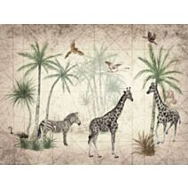 Papier peint panoramique Graphic Animal Jungle 3,71 x 2,80 m - GRANDECO