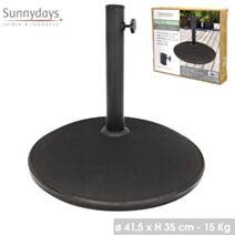 Pied de parasol ciment 15kg noir