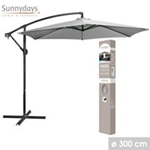 Parasol déporté rond Ø3m gris clair