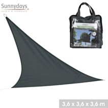 Voile d'ombrage 3,6 x 3,6 x 3,6 m polyester anthracite