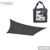 Voile d'ombrage 3 x 2 m polyester anthracite