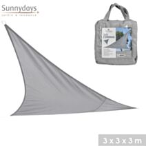 Voile d'ombrage 3 x 3 x 3 m polyester gris clair