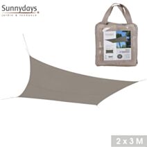 Voile d'ombrage 3 x 2 m polyester taupe