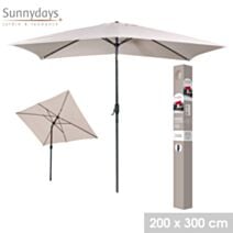 Parasol inclinable 2 x 3 m alu baleine acier sable